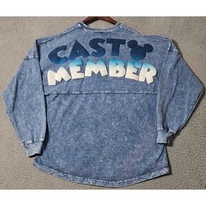 Disney Parks Cast Member Spirit Jersey Blue Wash Denim Look Size Small